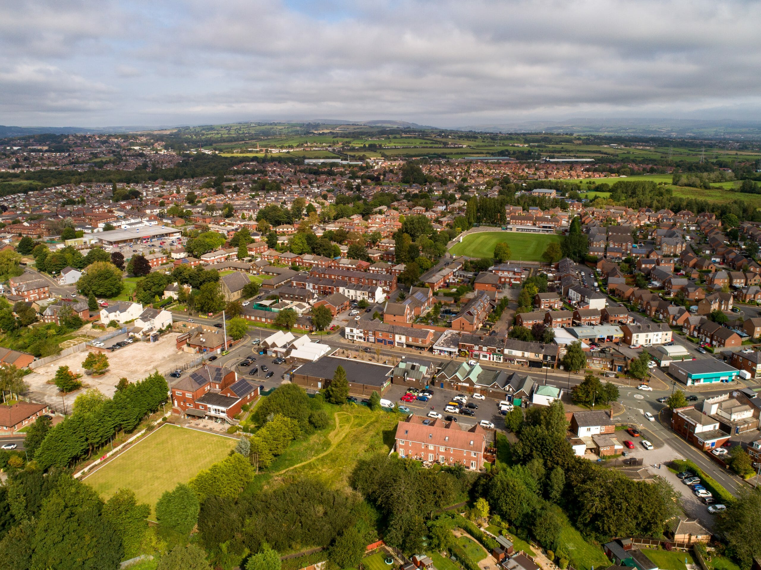 Aerial shot of Little Lever